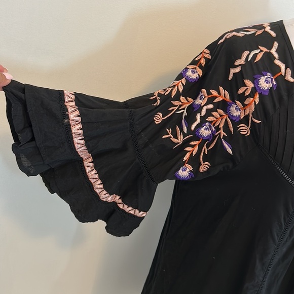 Free People Pavlo Embroidered Bell Sleeve Dress - Picture 7 of 10